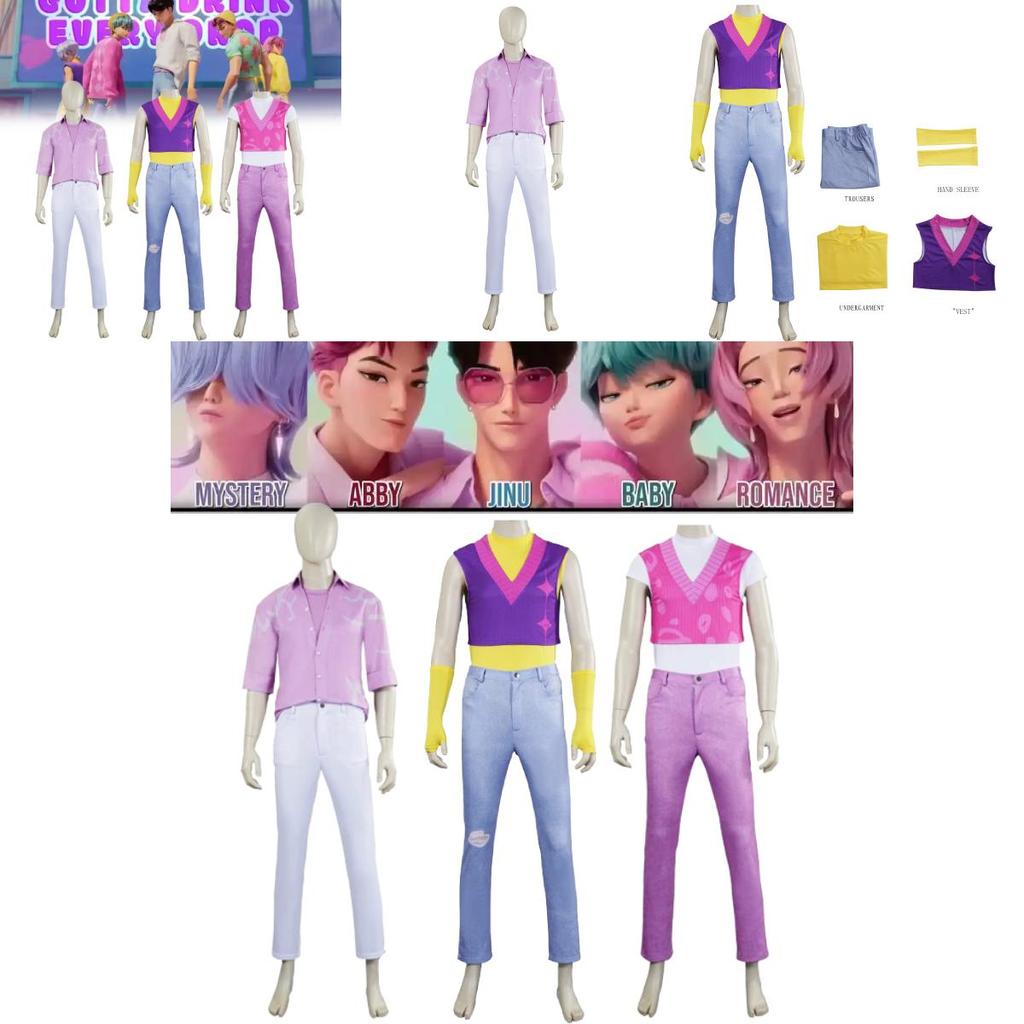 Kpop Dämonenjäger Saja Boys Cosplay Kostüm Polyesterstoff mit Bühnenperformance Anzug für Jugendliche und Erwachsene