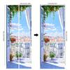 Balcon și grădină Tapet autoadeziv pentru uși 3D PVC Decor autocolant Plajă Soare Peisaj Poster Mural Decal de perete deursticker