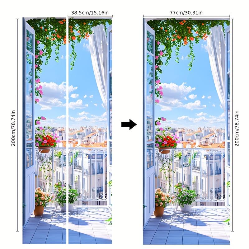 Balcon și grădină Tapet autoadeziv pentru uși 3D PVC Decor autocolant Plajă Soare Peisaj Poster Mural Decal de perete deursticker