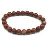 Bracciale con Perle Rotonde in Pietra Naturale Diaspro Rosso da 8 mm Bracciale Elastico da 7,5" Per la Tua Persona Amata RBB-13