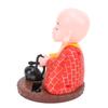 Little Monk Solar Figurine Funny Auto Nodding Knocking Chinese Monk Statue Toy Dashboard Ornament for Car Desktop Decor