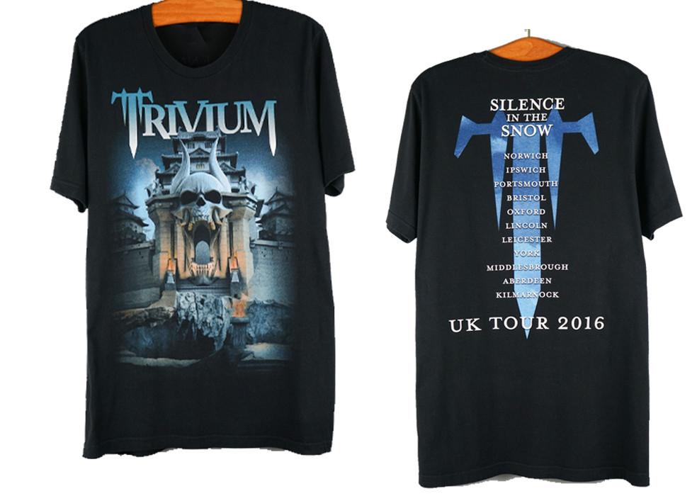 

2 Sides Trivium band Tour 2016 Black Cotton T Shirt Full size S5XL DS785 Unisex T-Shirt XXL