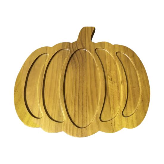 Pumpkin Charcuterie Board Wooden Pumpkin Dish Platter Fall Harvest Thanksgiving Serving Tray for Snacks Fruits Meat Cheese