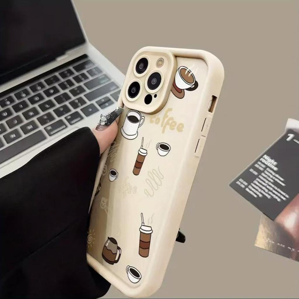 Cross-Border Trend Cartoon Coffee Beverage Phone Case for Apple 16/15/14Pro/15ProMax