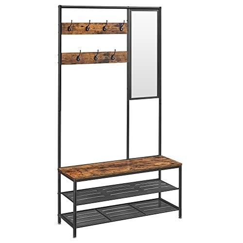 Clothes Hanger Stand, Industrial, Rustic Brown And Black Hsr415b01 Lumarko!