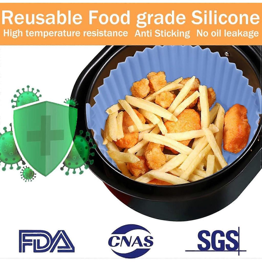 2 Pack Air Fryer Silicone Liners Basket Round, Apply To 1-3.5 QT Airfryer, Air