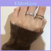 Bague Ajustable Multicouche Creuse d'Inspiration Vintage avec un Design Géométrique Élégant pour Femmes