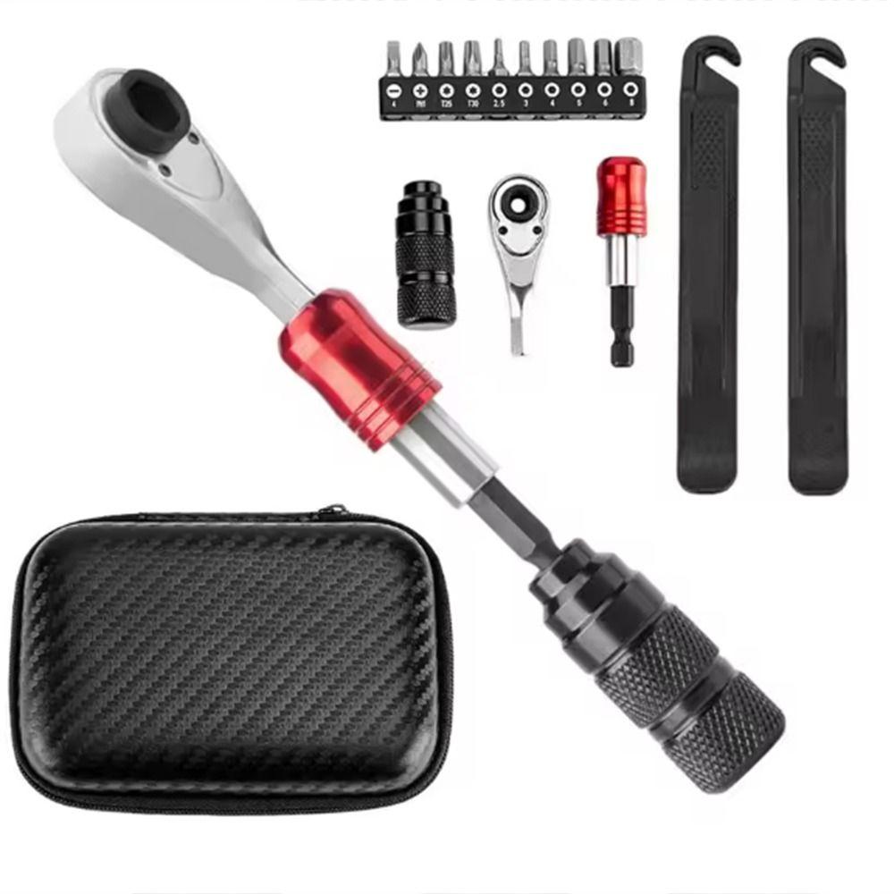 Batch Heads Reversible Ratchet Wrench Tire Pry Bars Bicycle Repair Tool Kit  Bicycle Maintenance