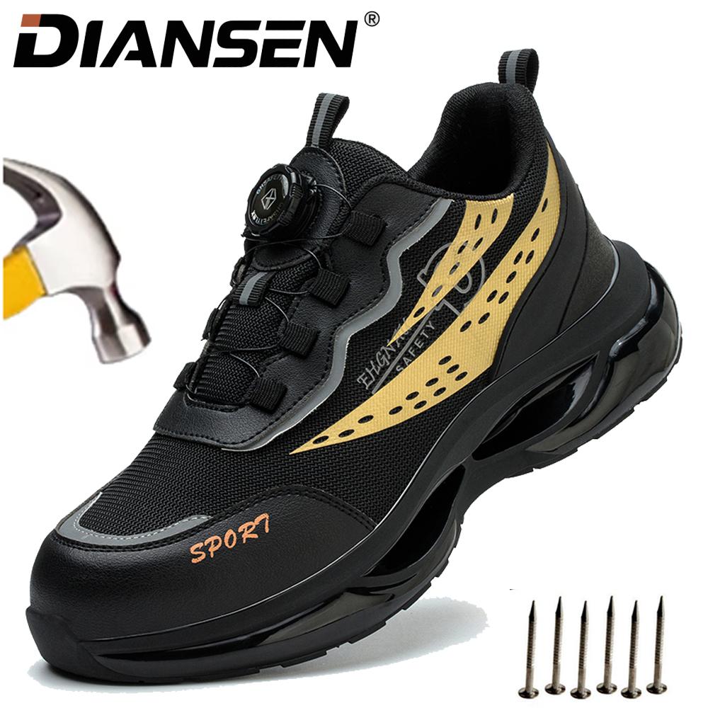Cushioned Safety Shoes Anti-Puncture Anti-Drop Work Sneakers Slip Resistant Work Shoes Indestructible Steel Toe Boots For Men