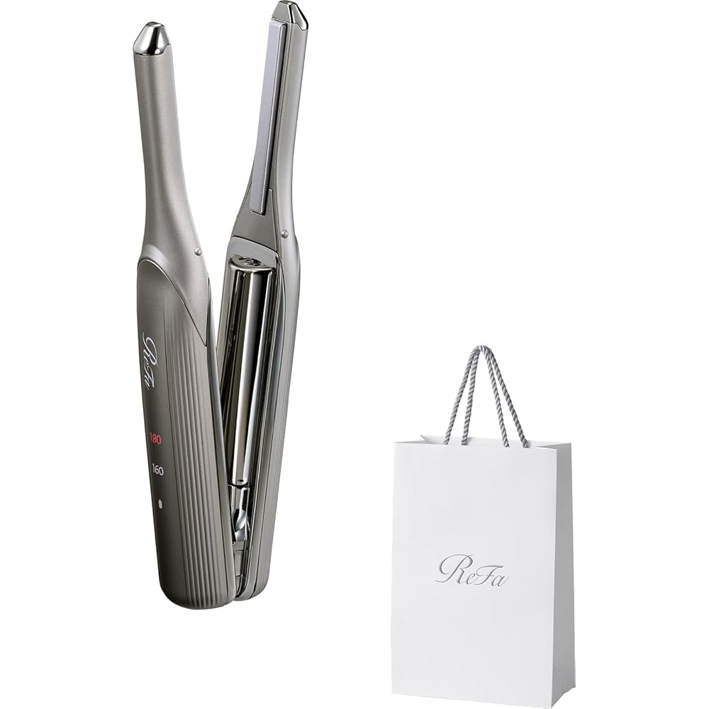 ReFa FINGR IRON ST6 Dark Silver Cordless Hair Styling Tool with Guidebook and Shopper