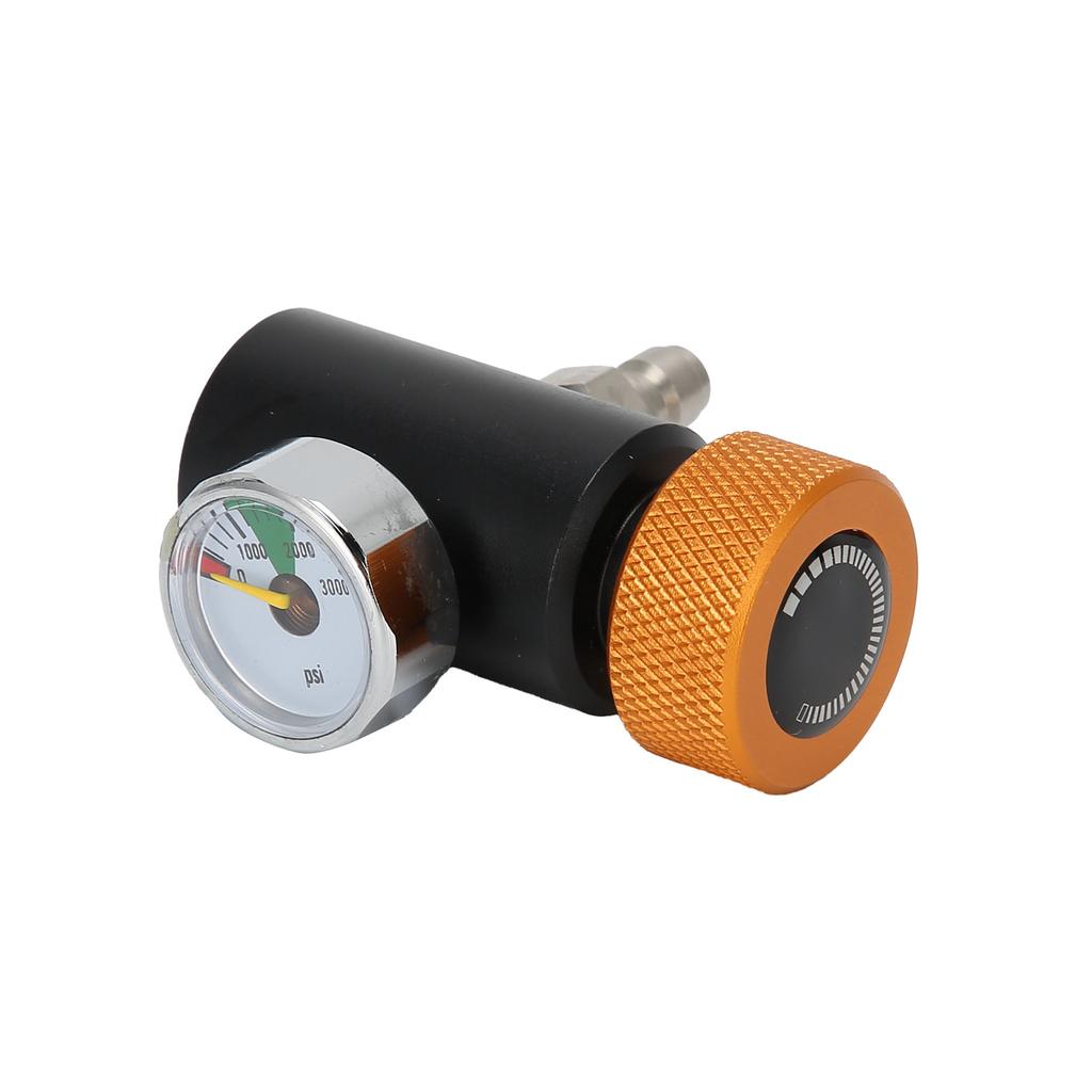 CO2 Cylinder Adapter Adjustable Soda Valve with 8mm Male Head 3000psi Pressure Gauge