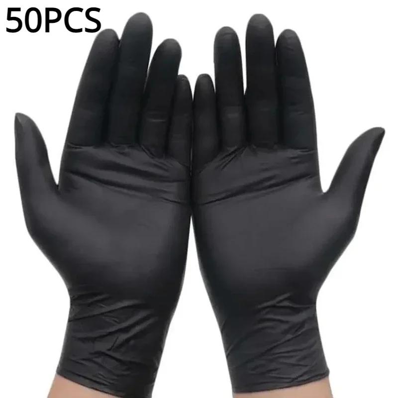 New 100/50/20PCS Black Disposable Nitrile Gloves Latex Free Powder Free Suitable Household Cleaning Suitable Pet Bathing Tattoo