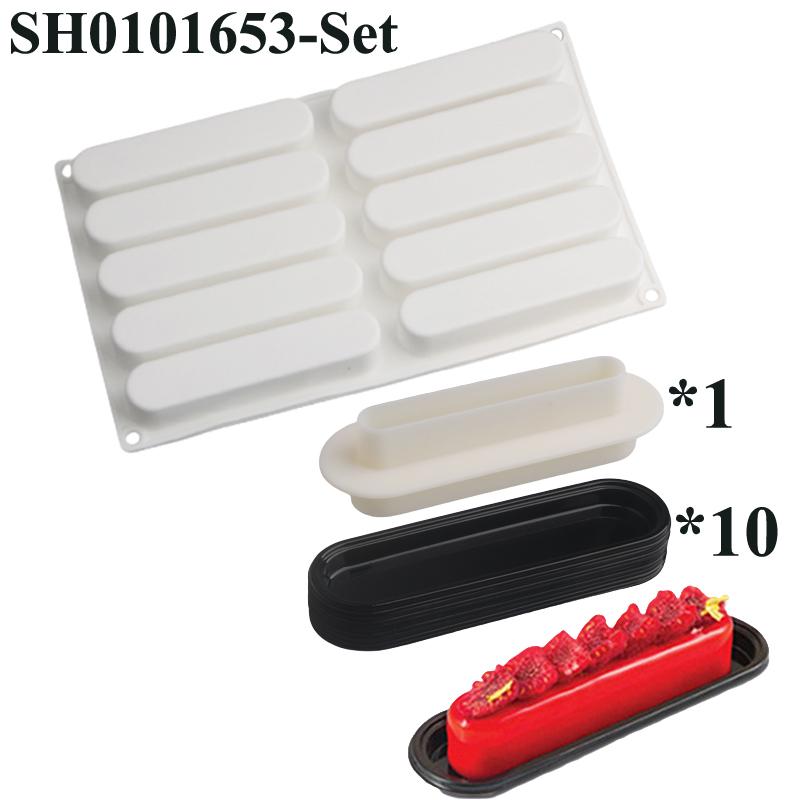 

8 или 10 ячеек, длинные полоски, длинные формы для мусса, силиконовые формы для тортов, пластиковые вырубные штампы, черные противни для выпечки, кухонная утварь для выпечки