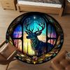 1pc Deer Window Round Chair mat office Area Rug - Non-Slip, Floor Mat for Office, Bedroom, Ideal home decor gift c0112042