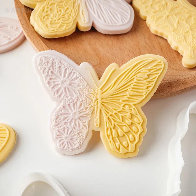 Butterfly Cookie Mold DIY Cupcake Fondant Embossing and Cutter Tools Butterflies Biscuit Mould Party Cake Decor Baking Supplies