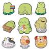 Adorable Animal Shape Brooch Set (Kitten, Frog, Owl) – Creative Metal Badges