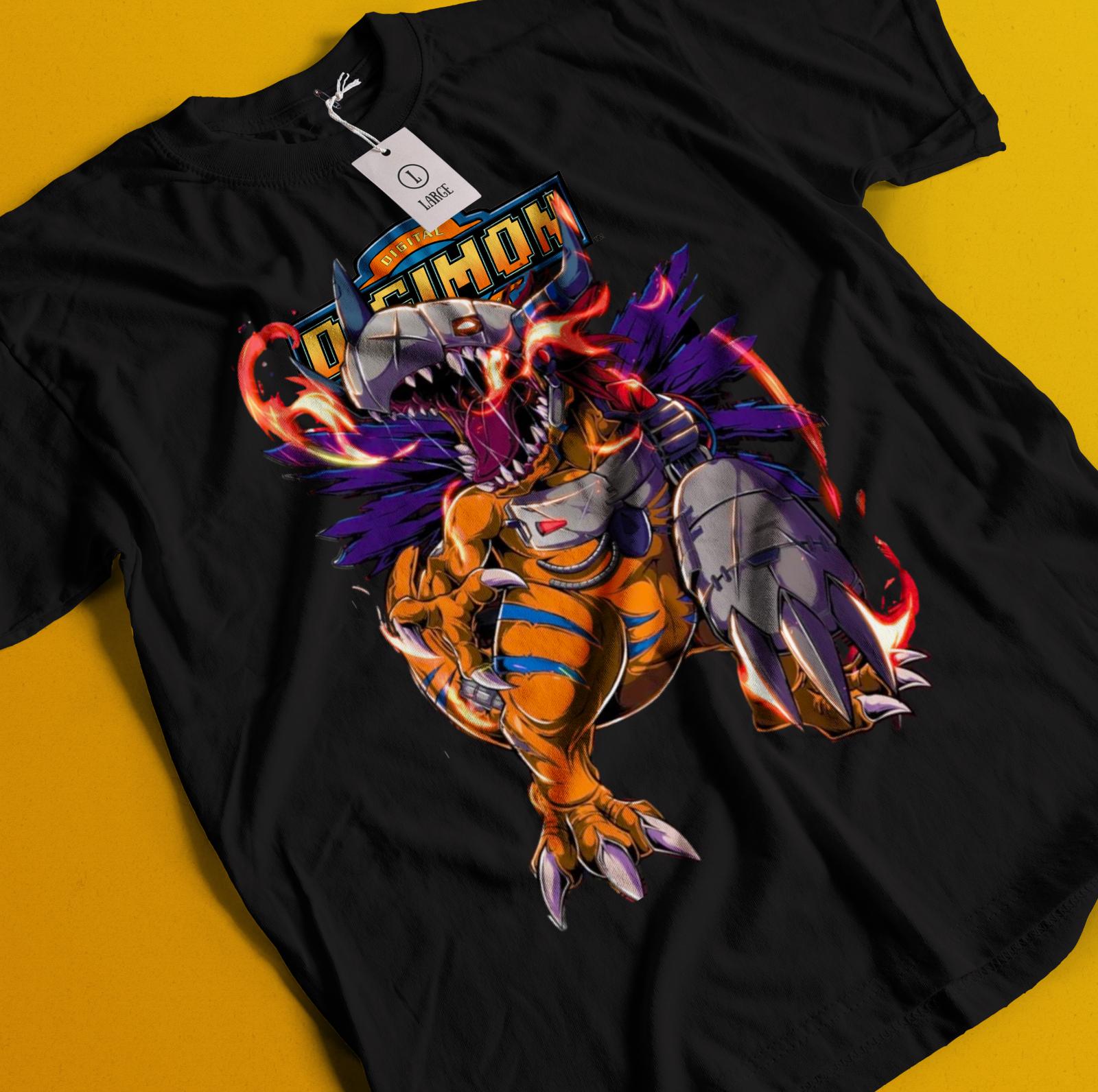 

2026 Summer Digimon Adventure Anime Metal Greymon Loose Shortsleeved Pure Cotton Childrens Tshirt Tide Unisex Casual Y2k S