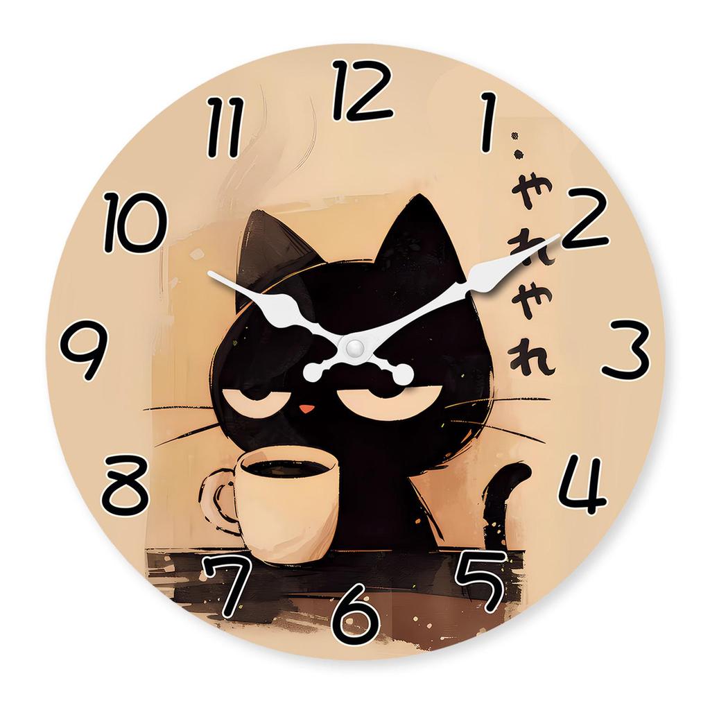 16-Inch Retro Cartoon Wooden Wall Clock - Silent, Creative MDF Decoration