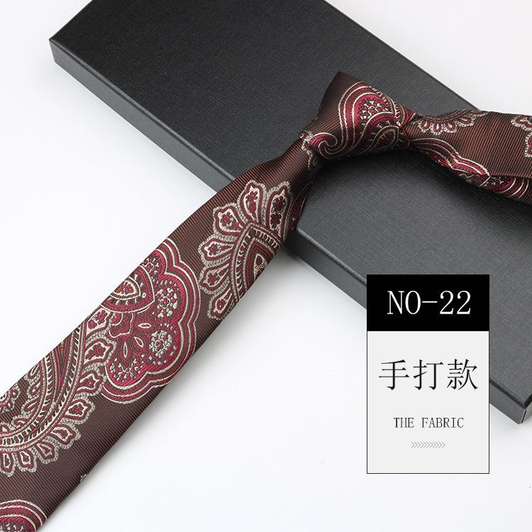 Tie Men'S Cashew Pattern Jacquard High-End National Style Retro Narrow 7Cm Hand-Tied Business Dress Tie