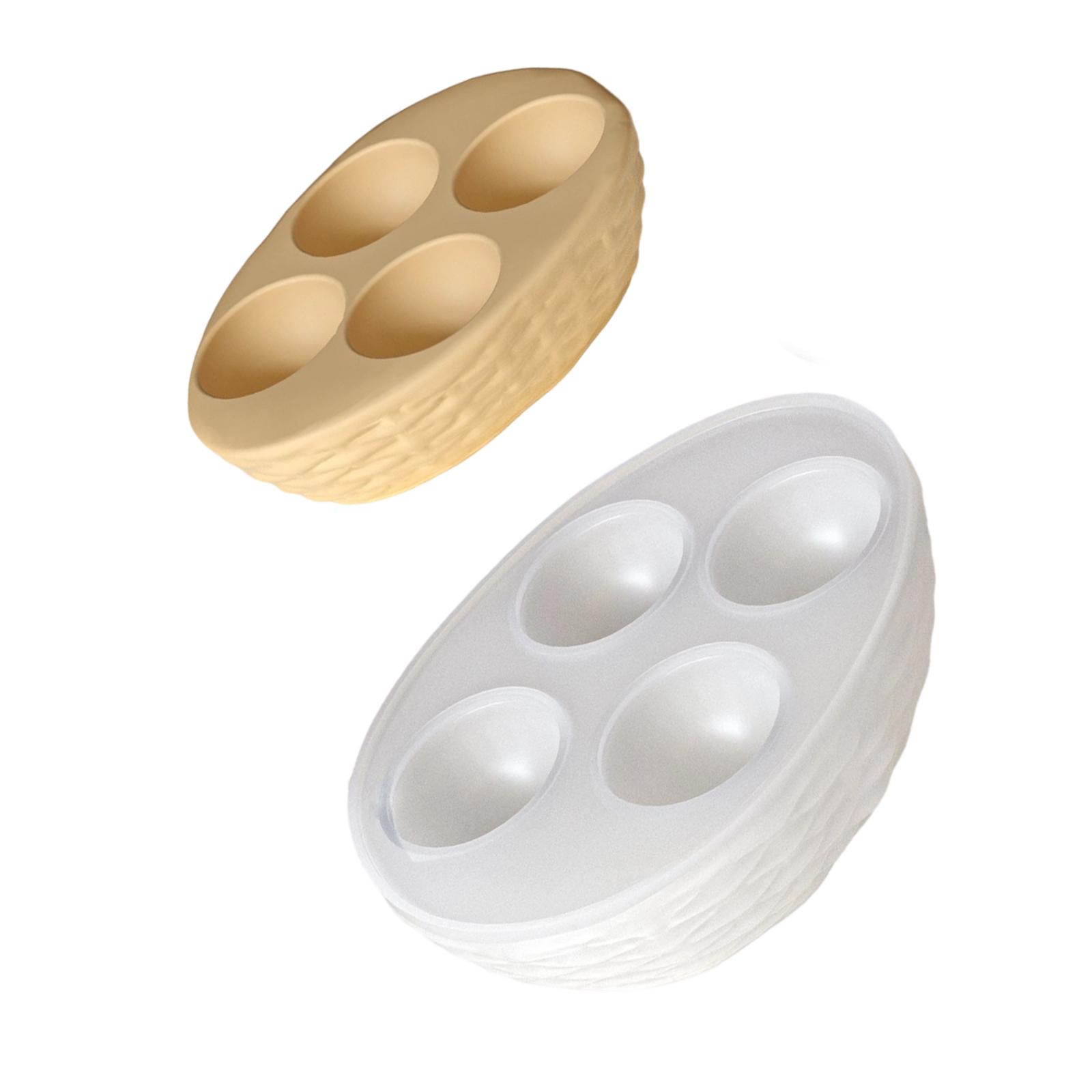 

Multipurpose Silicone Eggs Mold Tray with 4 Slots Eggs Holder Moulds for Baking Crafting and Refrigerator Storage 1