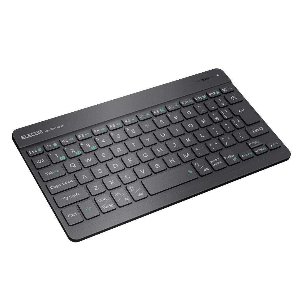 ELECOM Wireless Keyboard Bluetooth Slint Rechargeable Japanese Layout for 3 Devices Automatic OS Recognition Compatible with Gunmetal Ultra-thin
