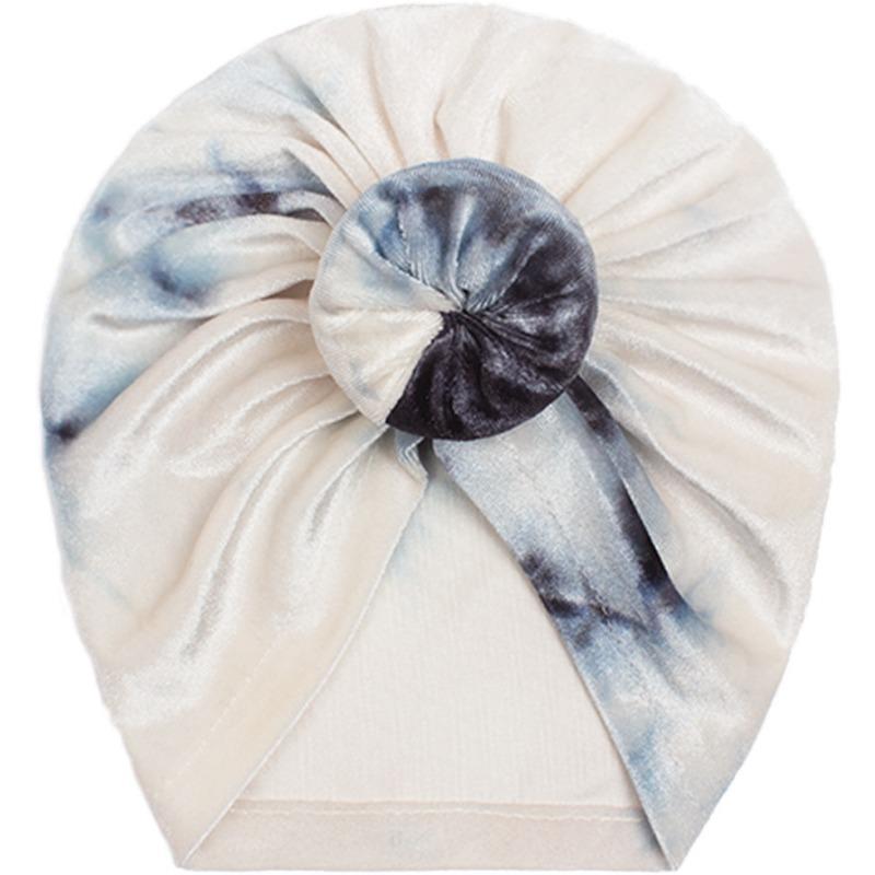 Autumn New Baby Golden Velvet Donut Hat, Children's Creative Tie-dye Pullover Hat, Baby Hat