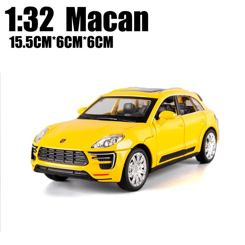 1/32 Scale Cayenne Turbo Macan SUV Metal Diecast Car,Alloy Toys Cars Models Trucks with Light and Sound for Boys Children Kids Off-road Vehicles Hobby