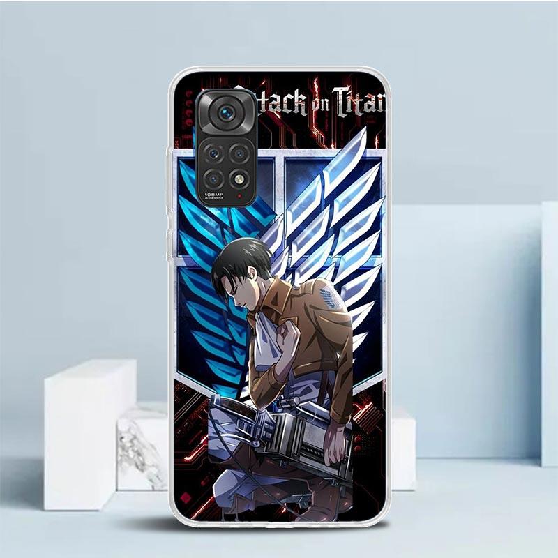 Attack Titan Levi Handyhülle für Xiaomi Redmi Note 15 14 14S 13 12S 12 Pro Plus 11S 11 11T 11E 10S 10 + Weiche TPU-Rückseite Redm