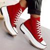 Women Platform Canvas Sneakers Lace -Up High Top Female Casual Shoes Fashion Zebra Pattern Lace Up Lady Sports Boots Spring