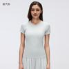 Spring and Summer New Women's Short-sleeved Crew Neck Sports T-shirt Running Fitness Top Slim-fitting Breathable Yoga Short-sleeved S1011