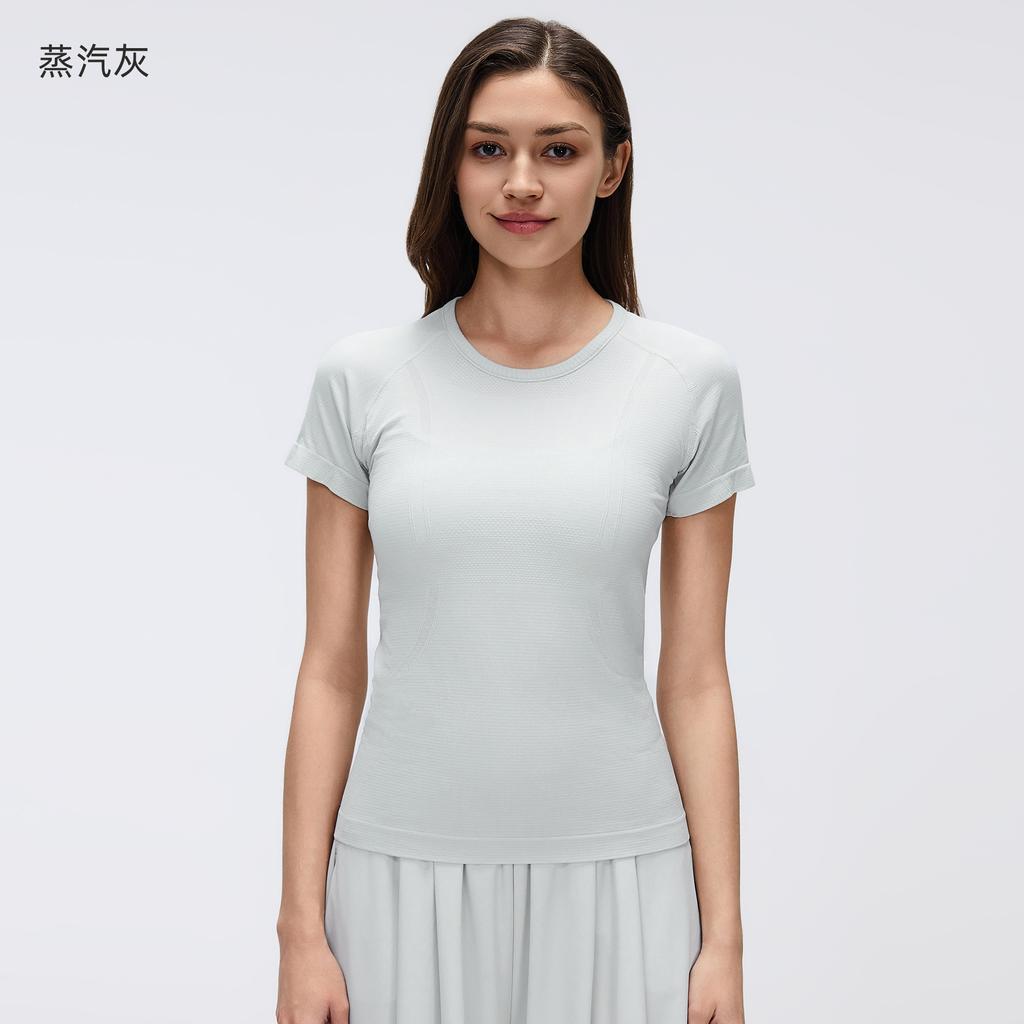 Spring and Summer New Women's Short-sleeved Crew Neck Sports T-shirt Running Fitness Top Slim-fitting Breathable Yoga Short-sleeved S1011