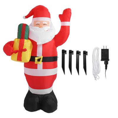 1,5 m dlouhá vánoční nafukovací osvětlená venkovní dekorace do dvora s motivem Santa Clause pro sváteční večírek