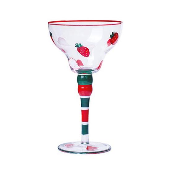 DYS Mexican Hand Painted Margarita Glass, Champagne Cocktail Glasses, Modern Bar Goblet Drinkware for Kitchen Table Party Decoration K