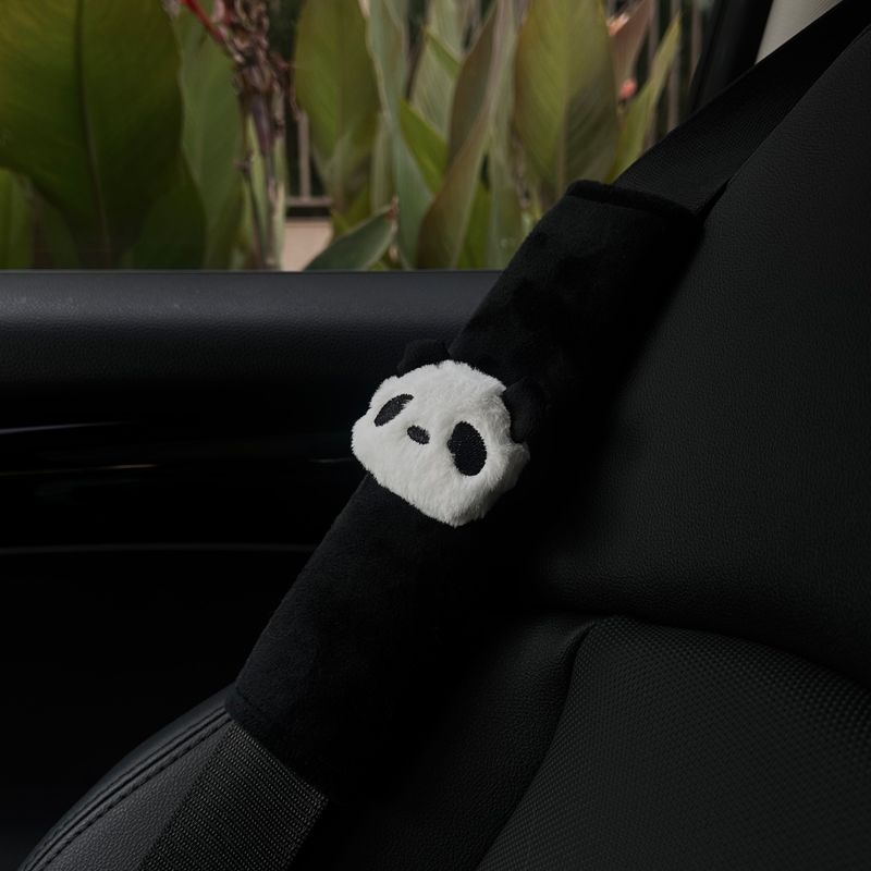 Cute Panda Car Seatbelt Shoulder Pads, Car Decoration Shoulder Pads, In-Car Couple Decorations