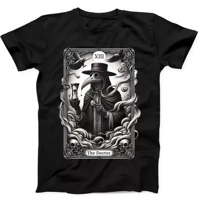 Tarot Card Plague Medical Doctor Funny T Shirt - Men's Summer Cotton Graphic Tee