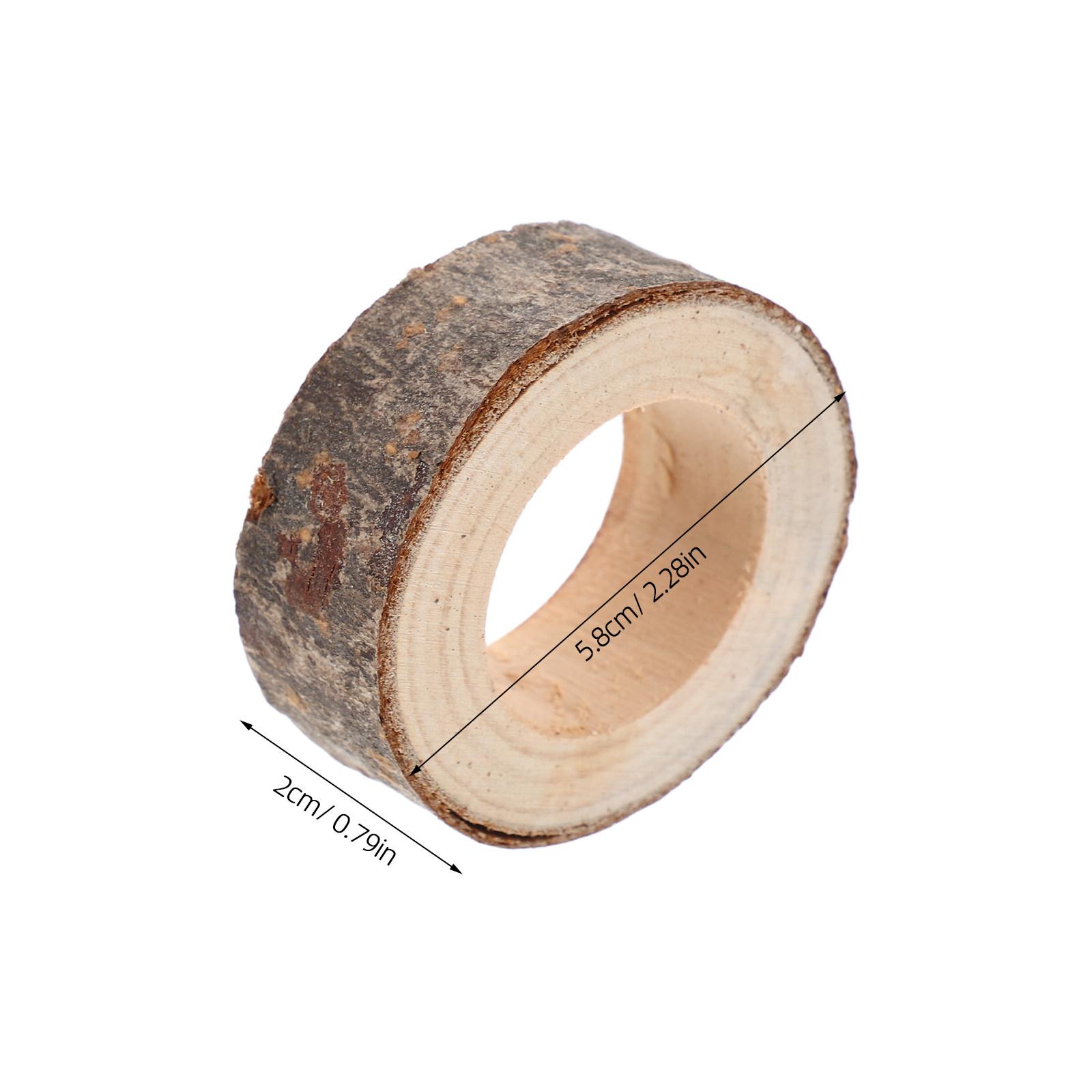 

10Pcs Wooden Napkin Rings Natural Unfinished Wood Circle Creative Decoration for Wedding Party Dinner Craft Projects DIY світло-коричневого кольору