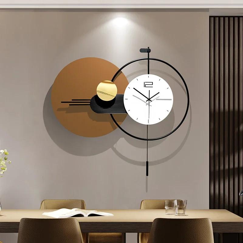 Quality Unique Wall Clocks Large Nordic Pendulum Aesthetic Luxury House Clock Art Living Room Modern Reloj Pared Wall Decor