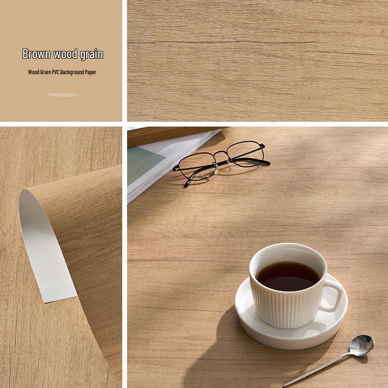 Wood Grain PVC Photography Background Board for Retro Still Life and Product Food Photography