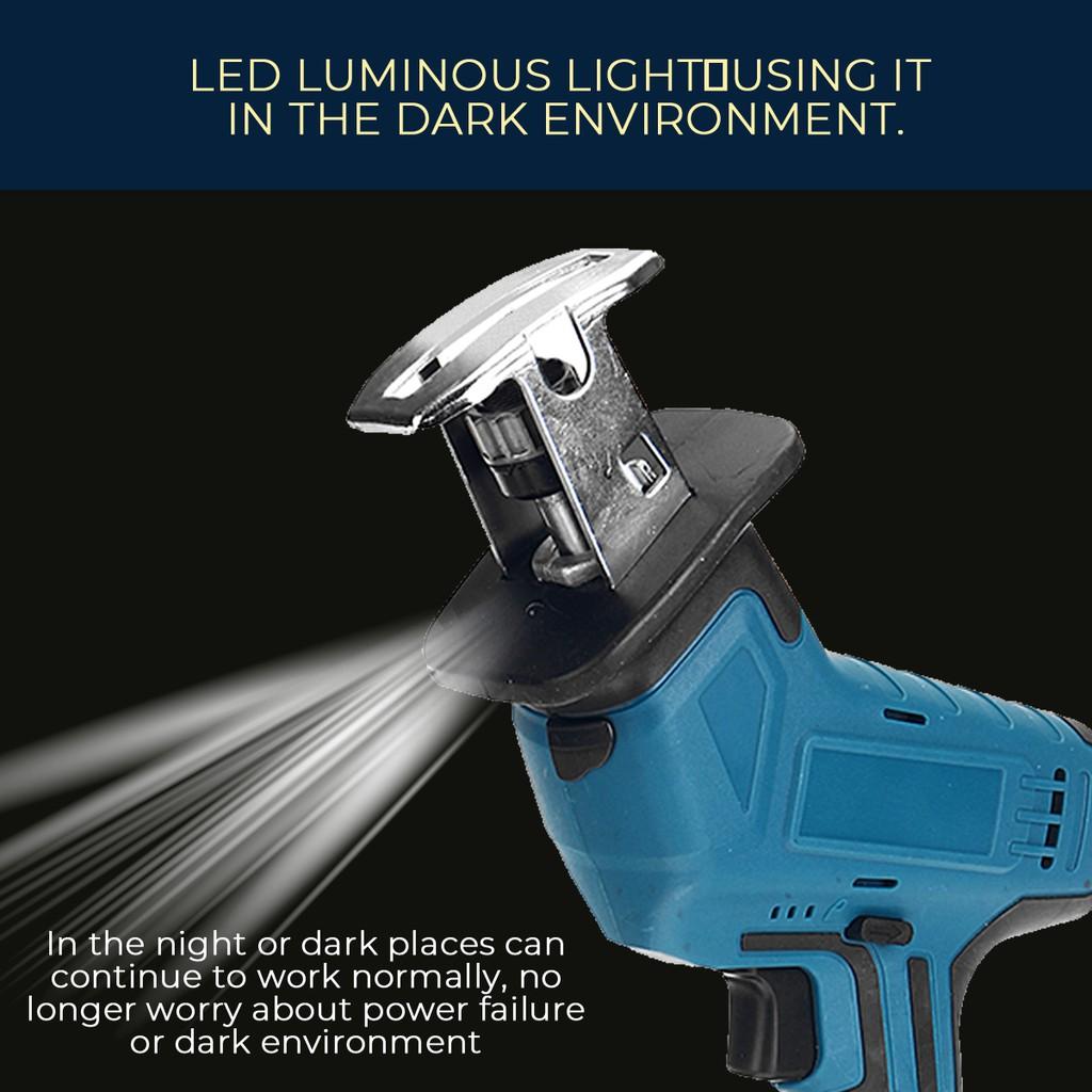 Cordless Electric Reciprocating Saw And 4 Saw Blades Metal Cutting Wood Tool Portable Woodworking Cutters With Plastic Case