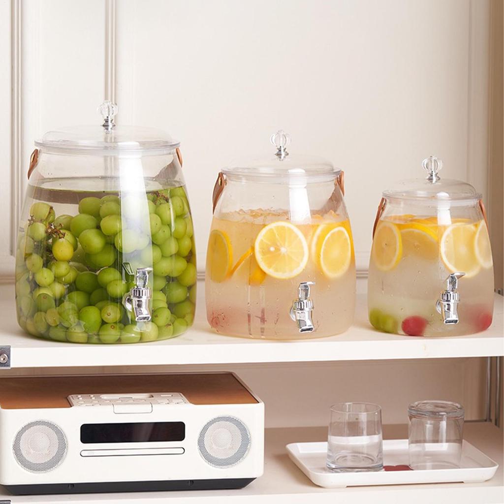 Water Kettle With Faucet Beverage Dispenser Cold Juice Lemonade Drinks Bucket Liquid Storage Tank Outdoor Fridge Organizer