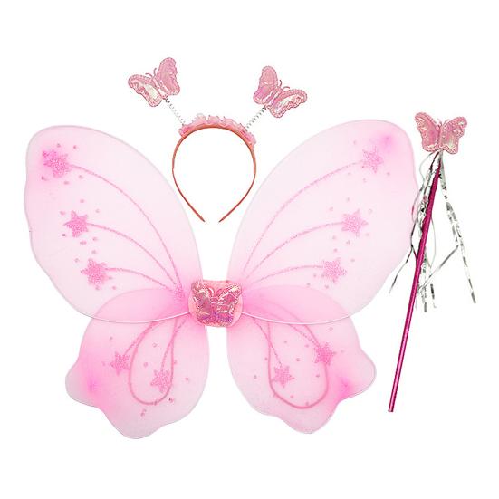 

1 Set Girls Butterfly Wings Kids Foldable Butterfly Fairy Wings Hairband And Wand Fairy Costume Props for Halloween Parties Cosplay Photo Shoots A