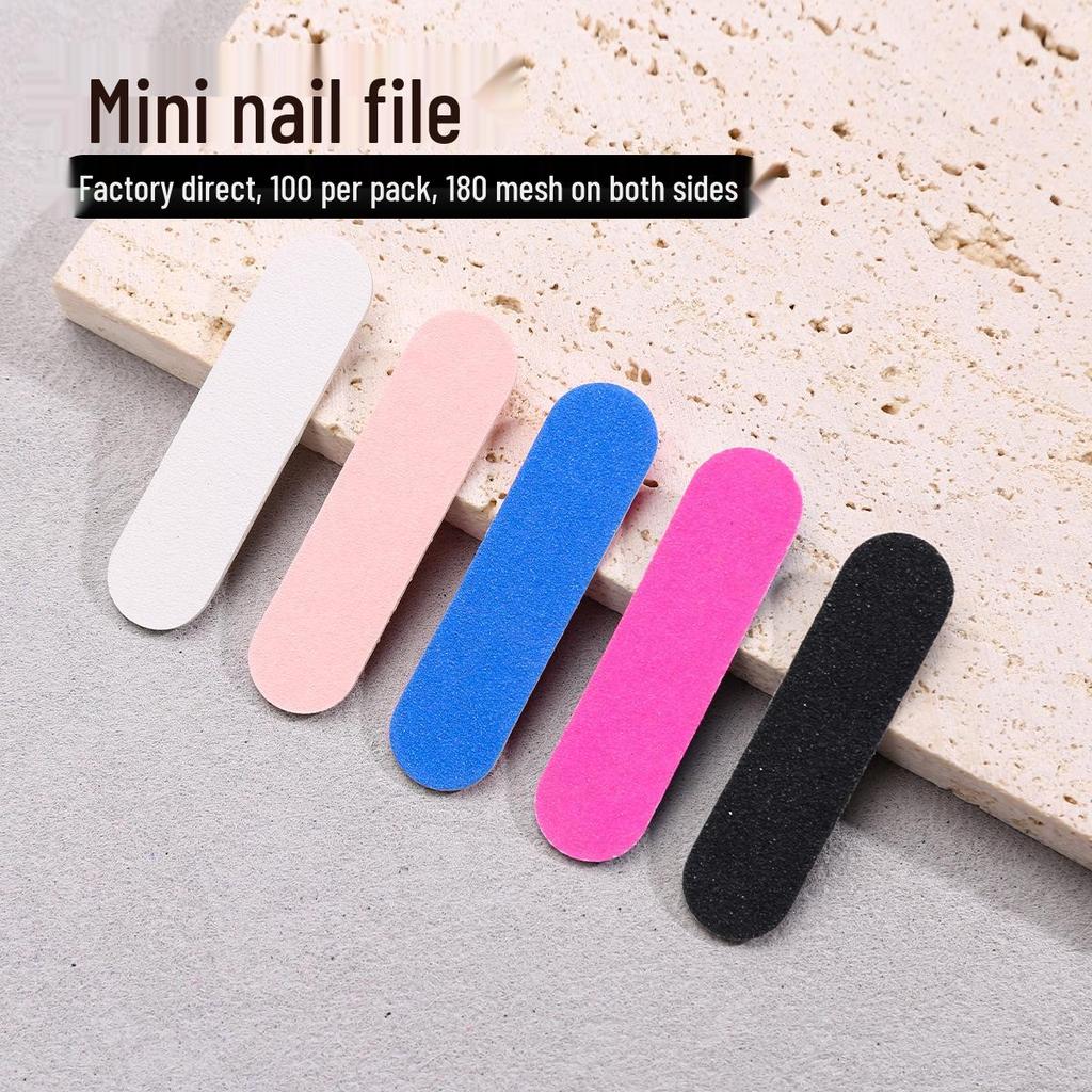 Portable Double-Sided Mini Nail Buffer: Colored Natural Wood, Fine Grit - Perfect for Manicure, Hotel, Home Use.