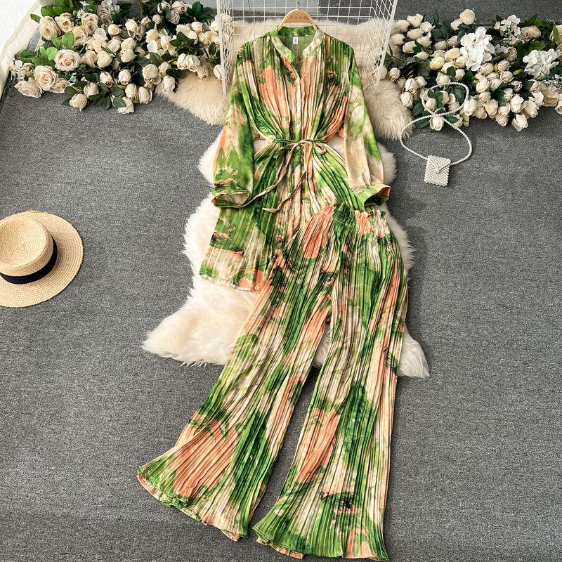 

Модные ветрозащитные брюки с широкими штанинами, повседневные, со шнуровкой на талии для контроля посадки, топы Pattern 10 All yards