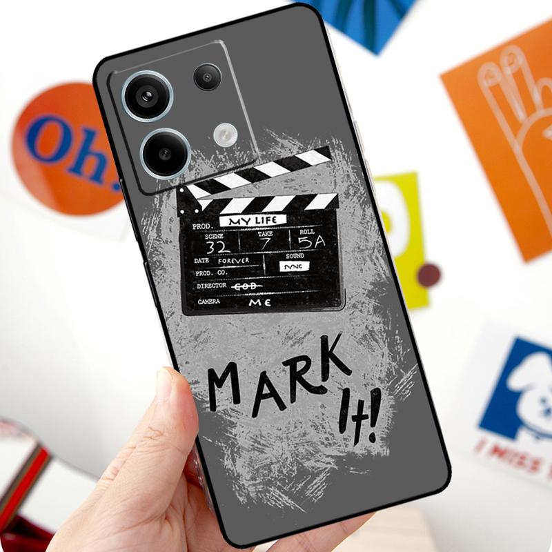 Film Movie Maker Clapperboard Take Funda For Xiaomi Redmi Note 13 Pro 10 11 12 14 Pro 11S 12S Case For Redmi 15 12C 13C 14C 10C