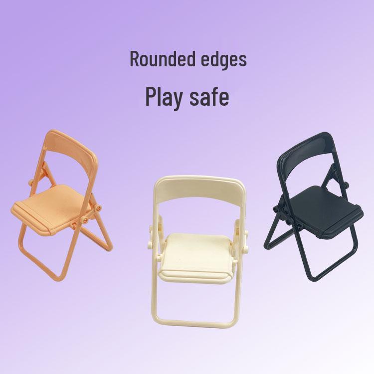 Miniature Colorful Folding Chair Doll Ornament - Creative Desktop Decor Children's Toy