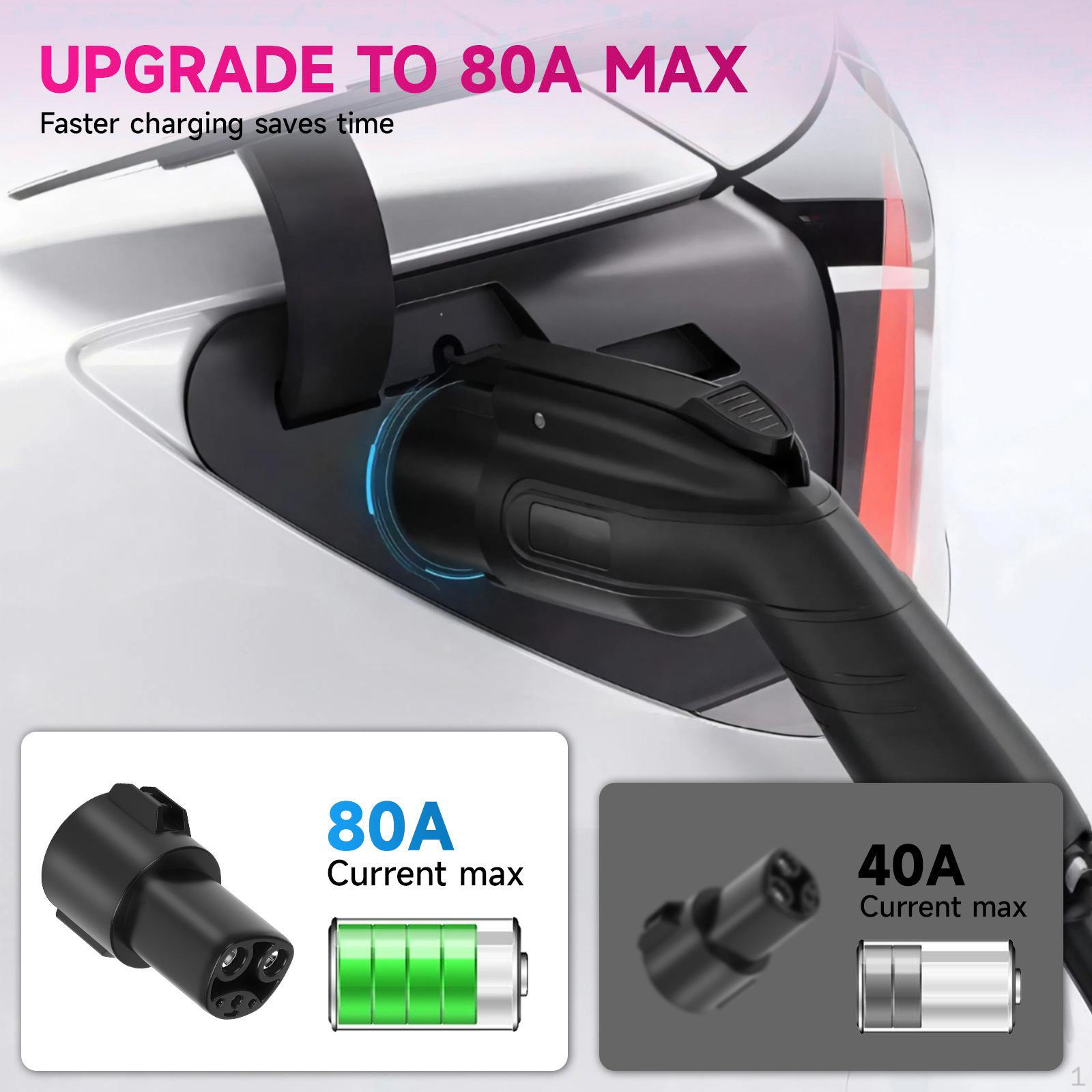 

J1772 EV Charging Adapter High Powered Connector Performance Sturdy Easy Setup Mobile for Model