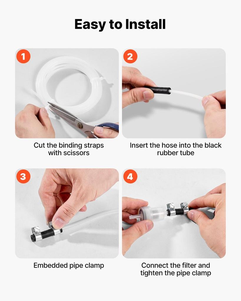 Fuel Pipe Hose Line Kit, 5000mm Diesel Heater Fuel Line Kit, Replaceable Parking Heater Fuels Lines Kits with Lines Filters Clips & Hoses, Tank Diesel