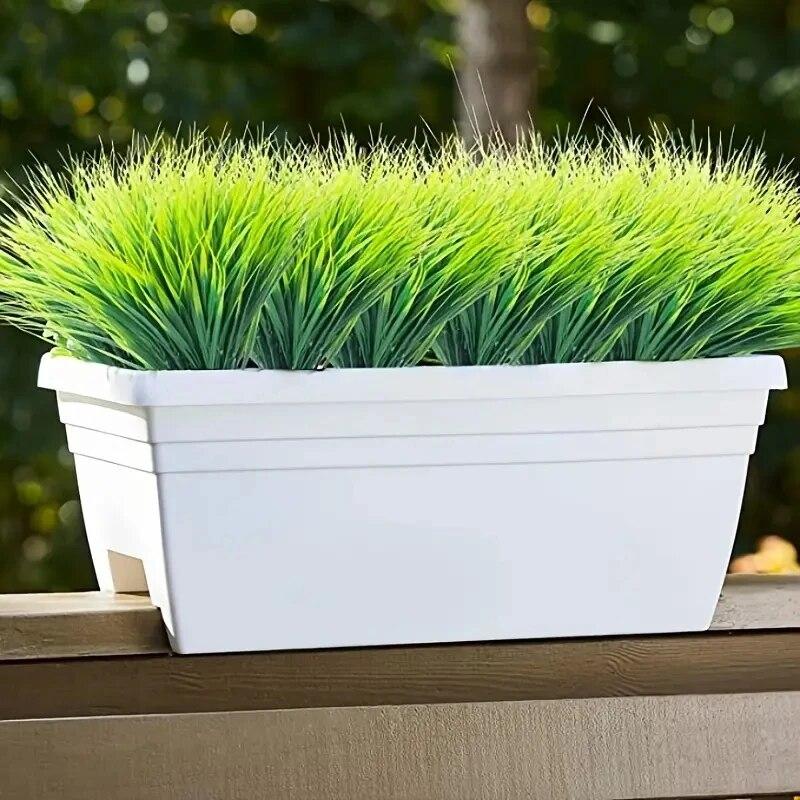 2pcs 7 Forks/Bundle Artificial Plants, Green Grass Plastic FlowersWedding Spring Summer Living Room Christmas Home Decoration