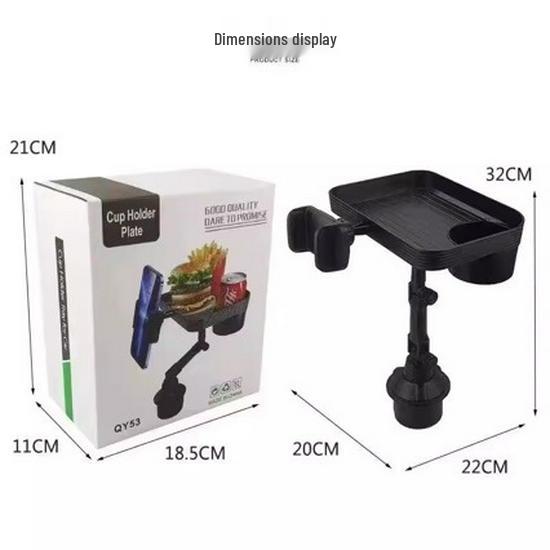 

Expandable Car Cup Holder Tray & Drink Storage Table Compact