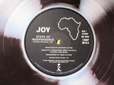 LP Record JOY  State Of Independence  PataPata 12WIP6819 ISLAND 1982 UK SoulFunk Used
